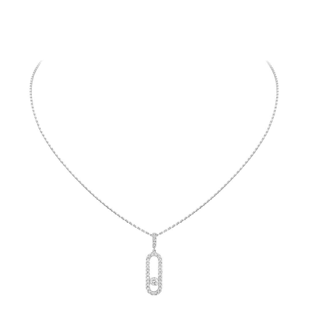 Move Uno Pavé Diamond Necklace – 18K Gold