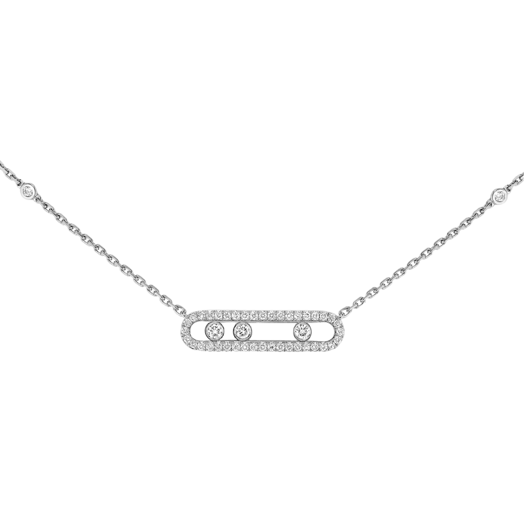 Move Pavé Diamond Necklace – 18K Gold