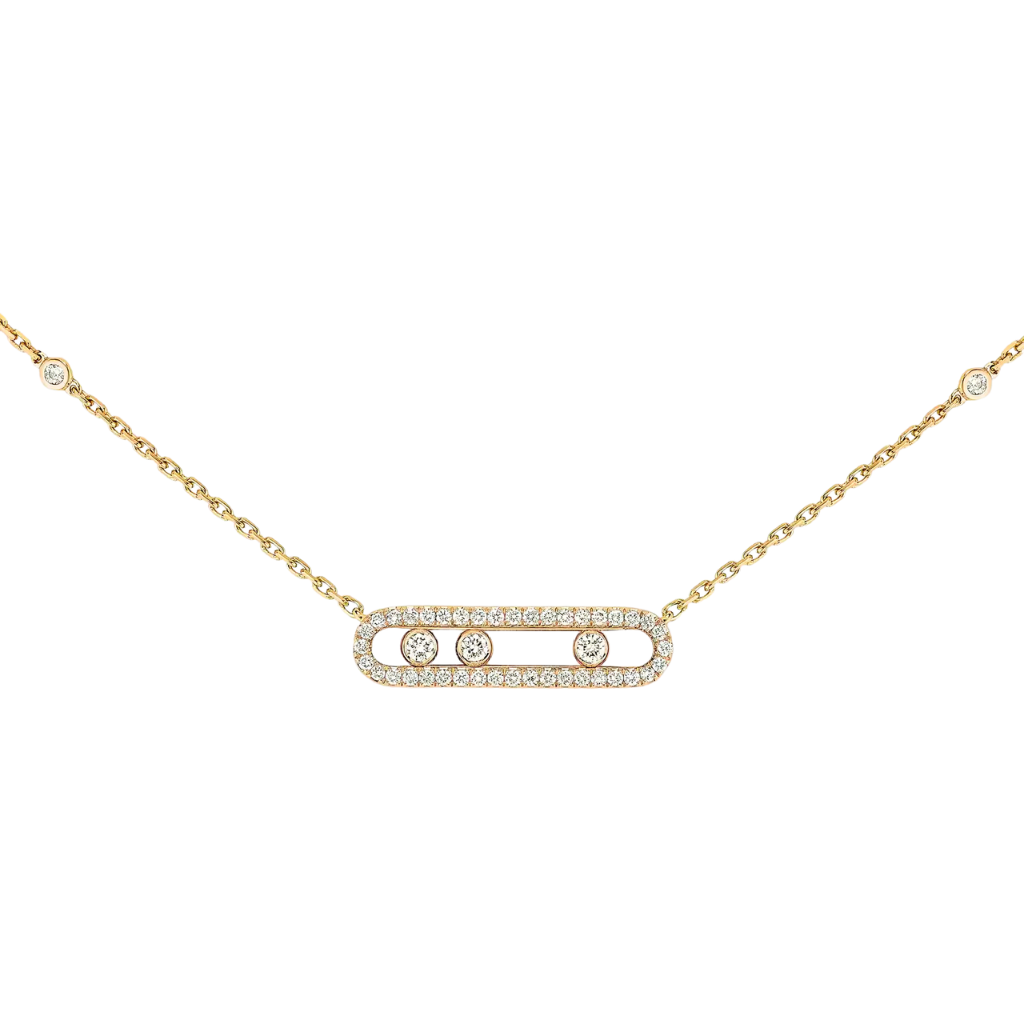 Baby Move Pavé Diamond Necklace – 18K Yellow Gold