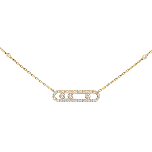 Baby Move Pavé Diamond Necklace – 18K Yellow Gold