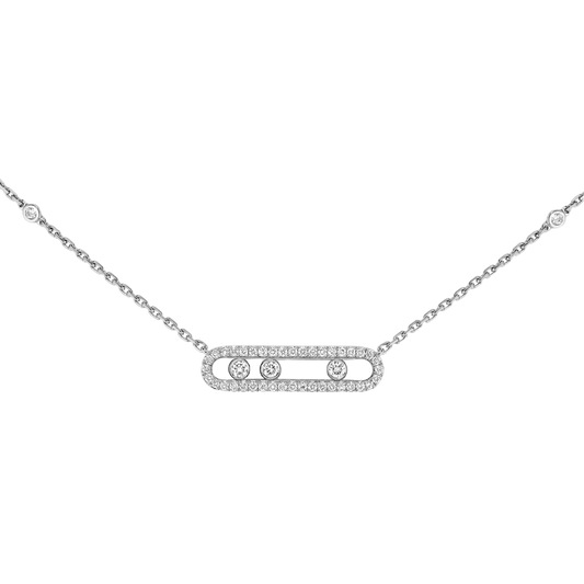 Move Pavé Diamond Necklace – 18K Gold