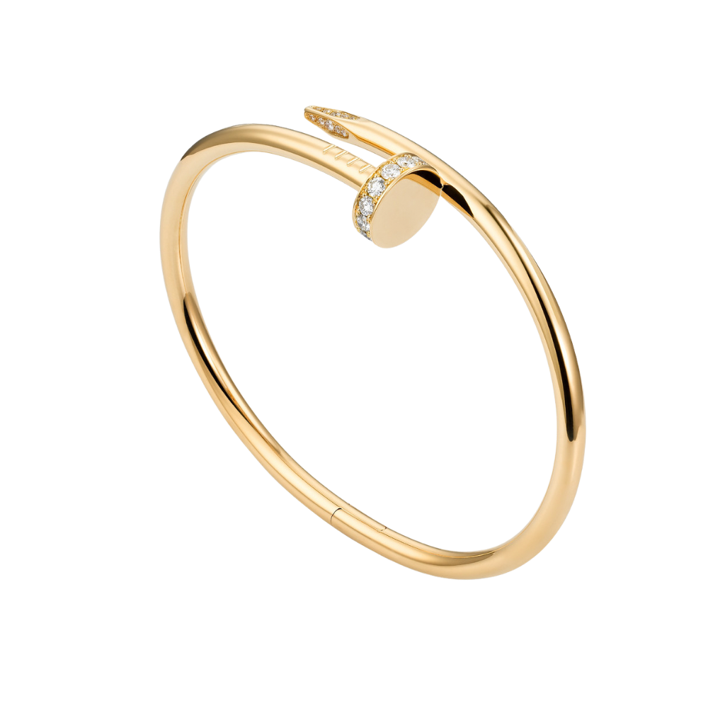 18K Gold Nail Bangle- Diamond Tip