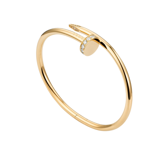 18K Gold Nail Bangle- Diamond Tip