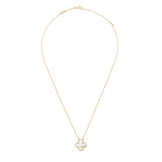 Vintage Alhambra 1 Motif 18K Yellow Gold Mother of Pearl Necklace